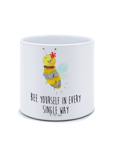 Mr. & Mrs. Panda Pflanzenkübel groß Biene Blume mit Spruch in Weiß