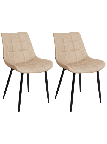 Beliani 2er-Set Esszimmerstuhl MELROSE II in Beige/Schwarz