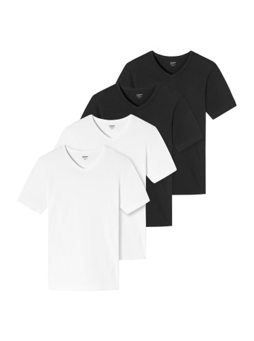 Schiesser T-Shirt Uncover in schwarz-weiss