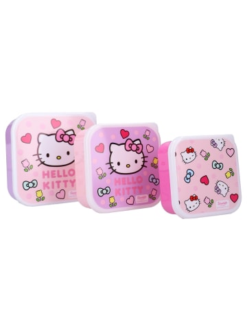 COFI 1453 Hello Kitty Lunchbox Set Kinder Snackbox Brotdose 3 Stück in Rosa