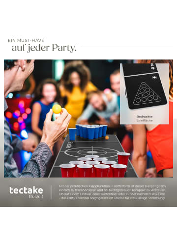 tectake Bierpongtisch, inklusive 100 Bechern und 6 Bällen