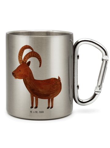 Mr. & Mrs. Panda Karabiner Becher Sternzeichen Steinbock ohne Sp... in Silber