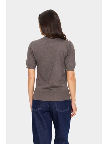 SAINT TROPEZ Strickpullover MilaSZ Gerade Passform in Mink Melange