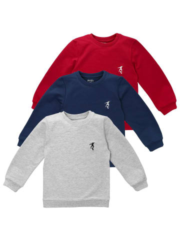 MaBu Kids 3tlg Set Skater in blau rot grau