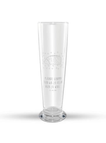 Mr. & Mrs. Panda Trinkglas Igel Herzen mit Spruch in Transparent