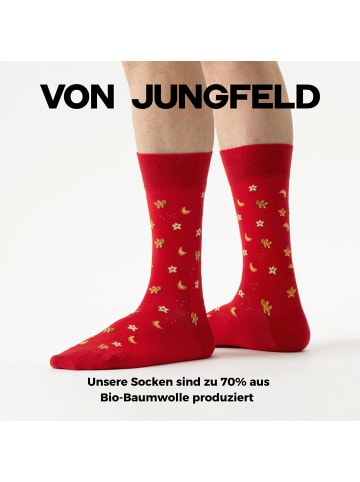 von Jungfeld Gemusterte Socken Vanillekipferl Icon in Rot