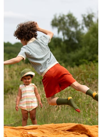 Little Green Radicals Kurzärmeliges Stricktop in Blau