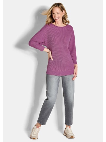 GOLDNER Kurzgröße:  Fledermausärmel-Pullover, Schurwolle in beere