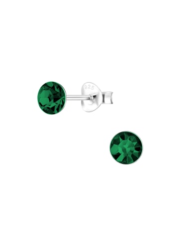 Alexander York Ohrringe, Ohrstecker KRISTALL 5 mm in 925 Sterling Silber, 2-tlg.