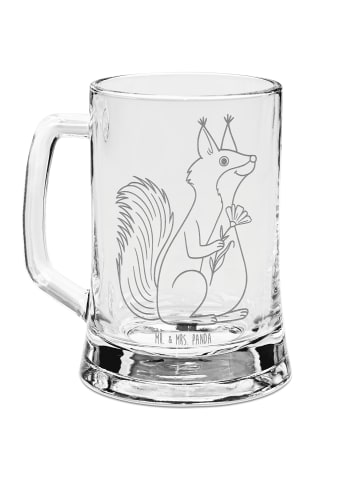 Mr. & Mrs. Panda Krug Eichhörnchen Blume ohne Spruch in Transparent