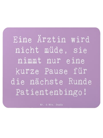 Mr. & Mrs. Panda Mousepad Spruch Ärztin Pause mit Spruch in Lavendeltraum