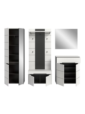 ebuy24 Garderobenmöbel Canu Weiß 255 x 37 cm