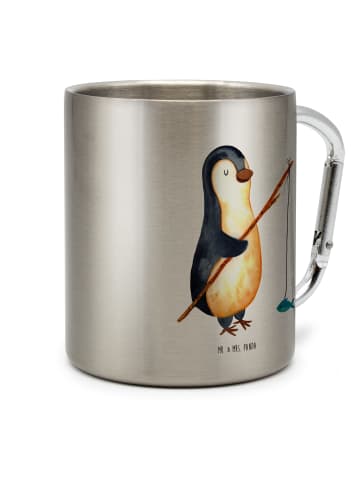 Mr. & Mrs. Panda Isolierbecher Pinguin Angler ohne Spruch in Silber
