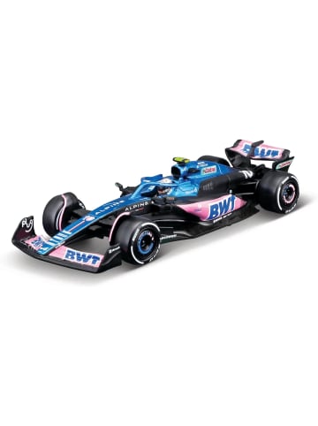 Bburago Modellauto F1 Renault Alpine A523' 23 #10 Gasly, mit Helm, Maßstab 1:43 in blau