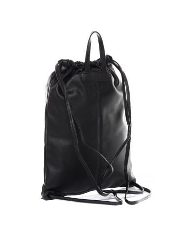FEYNSINN Leder-Rucksack echt Leder Bucket-drawstring groß schwarz in schwarz
