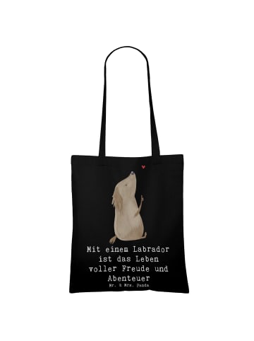 Mr. & Mrs. Panda Shopping Tasche Labradorleben mit Spruch in Schwarz