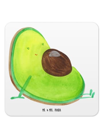 Mr. & Mrs. Panda Untersetzer Avocado Schwangerschaft ohne Spruch in Weiß