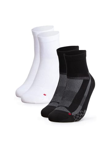Occulto 2er Pack kurze Rennradsocken Thomas in Schwarz-Weiß