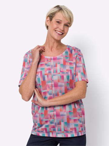 Sieh an! Kurzarmshirt in fuchsia-orange-bedruckt