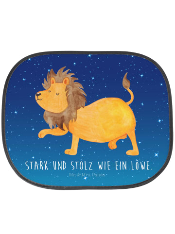Mr. & Mrs. Panda Auto Sonnenschutz Sternzeichen Löwe mit Spruch in Sternenhimmel Blau