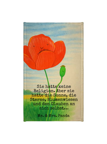 Mr. & Mrs. Panda Gästehandtücher Blume Mohnblume Design mit Spruch in Weiß