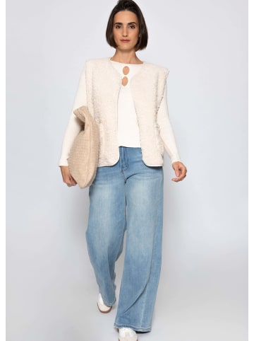 SASSYCLASSY Rippstrickoberteil mit Cut-Outs in Creme