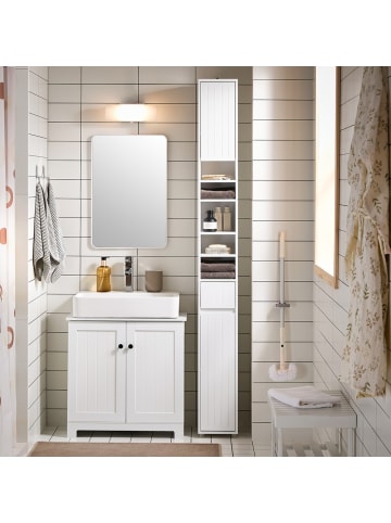 SoBuy Badezimmerschrank in Reinweiß - (W) 27.3 x (H) 180 x (L) 110.3 cm