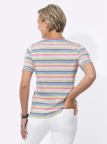 WITT WEIDEN Shirt in flamingo-rauchblau-geringelt