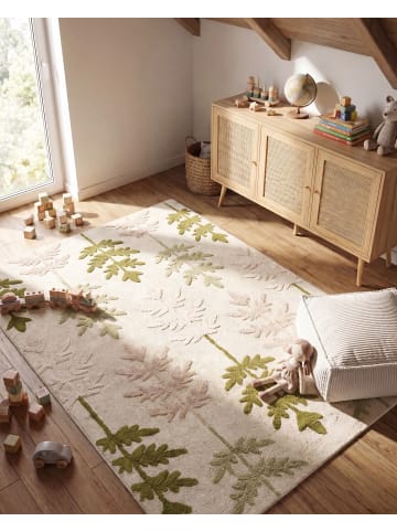 Beliani Kinderteppich DARMA in Beige/Grün/Rosa - (W) 160 x (L) 230 cm