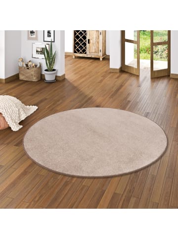 Snapstyle Hochflor-Teppich Luna Rund in taupe