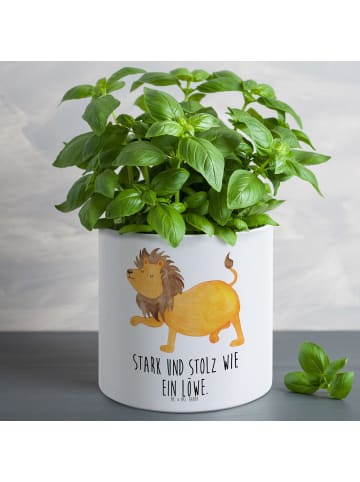 Mr. & Mrs. Panda Pflanzenkübel groß Sternzeichen Löwe mit Spruch in Weiß