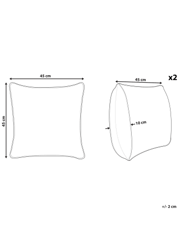 Beliani 2er-Set Dekokissen GASTERIA in Grün/Weiß