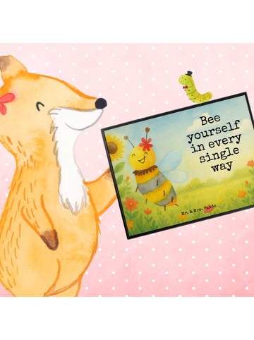 Mr. & Mrs. Panda Schreibunterlage Biene Blume Design mit Spruch in Weiß