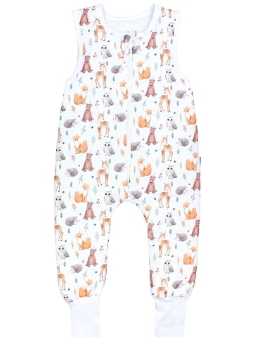 TupTam Baby Ganzjahresschlafsack mit Beinen 2,5 Tog in weiß/orange
