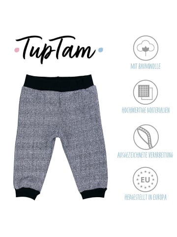 TupTam Baby Jungen Hosen Fleece Angeraut Winter 2er Pack in grau/schwarz