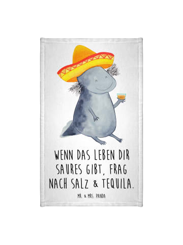 Mr. & Mrs. Panda Handtuch Axolotl Tequila mit Spruch in Weiß