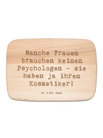 Mr. & Mrs. Panda Schneidebrett Spruch Kosmetiker Seele mit Spruch in Transparent
