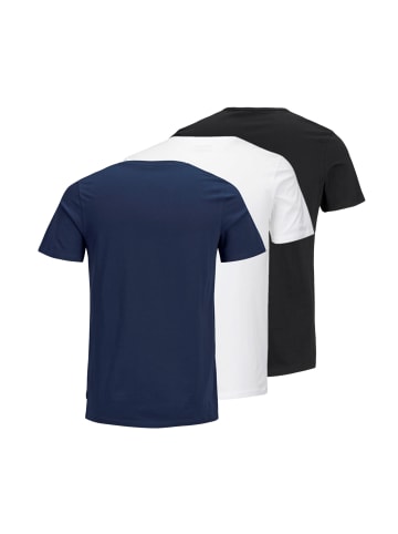 Jack & Jones Kurzarmshirts 3er Pack in multi-Black-Navy-White