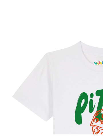 wat? Apparel T-Shirt Pizza in Weiß
