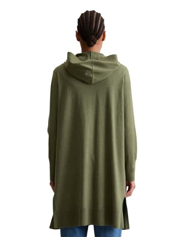Marc O'Polo DENIM Long-Cardigan mit Kapuze relaxed in Medium Green Melange