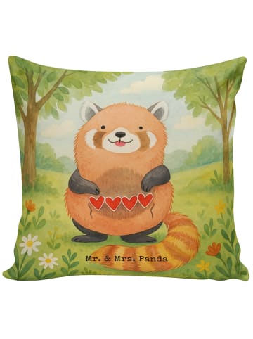 Mr. & Mrs. Panda Kopfkissen Roter Panda Design ohne Spruch in Weiß