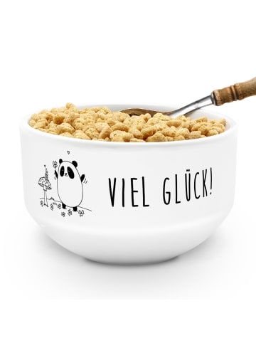 Mr. & Mrs. Panda Schüssel Panda Glück mit Spruch in Weiß
