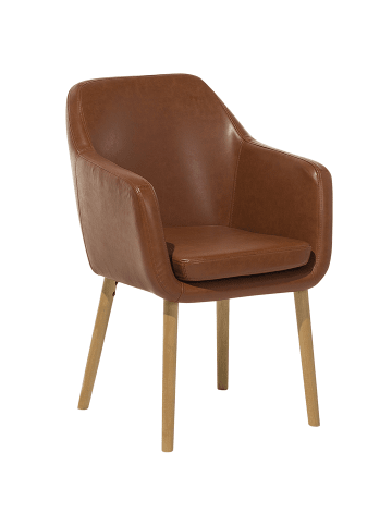 Beliani Esszimmerstuhl YORKVILLE in Braun/Braun - (W) 56 x (H) 82 x (L) 46 cm