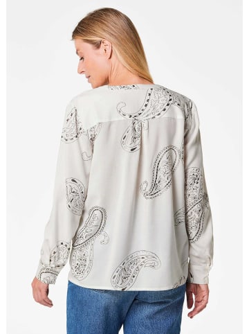 GOLDNER Kurzgröße:  Bluse Bluse in cremeweiß / gemustert