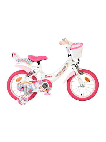 Volare Kinderfahrrad  Unicorn 14  Zoll ohne Rücktrittbremse in weiß