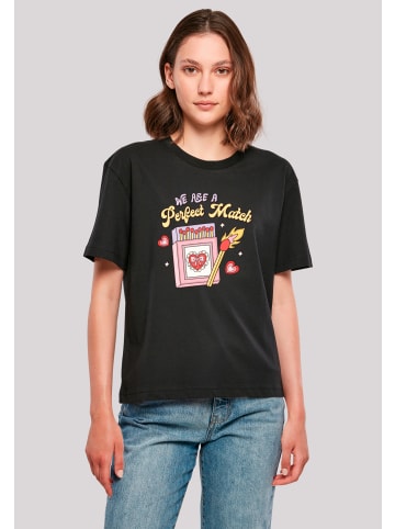 F4NT4STIC Ladies Everyday Tee We Are A Perfect Match Love in schwarz