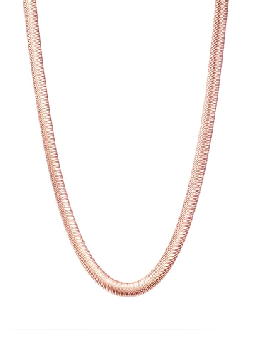 Hey Happiness Vergold. Halskette Schlangenkette Breit Edelstahl in Rosegold - (L) 42-47 cm