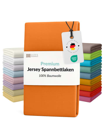 Carpe Sonno Edel Jersey Spannbettlaken Bettlaken in Orange