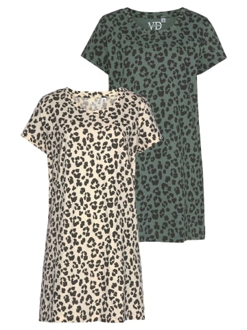 VIVANCE DREAMS Sleepshirt in ecru-schwarz-gemustert