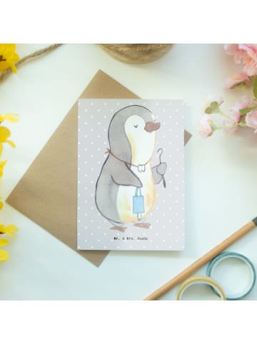 Mr. & Mrs. Panda Grußkarte Zahntechniker Herz ohne Spruch in Grau Pastell